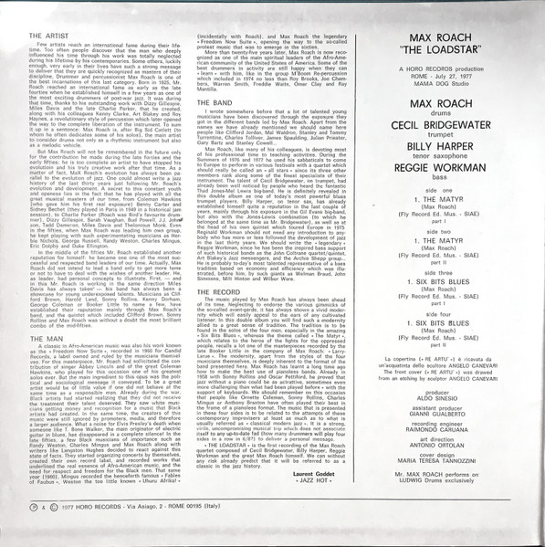 Max Roach - The Loadstar | Horo Records (HDP 9-10) - 2 Max Roach - The Loadstar | Horo Records (HDP 9-10) - 2