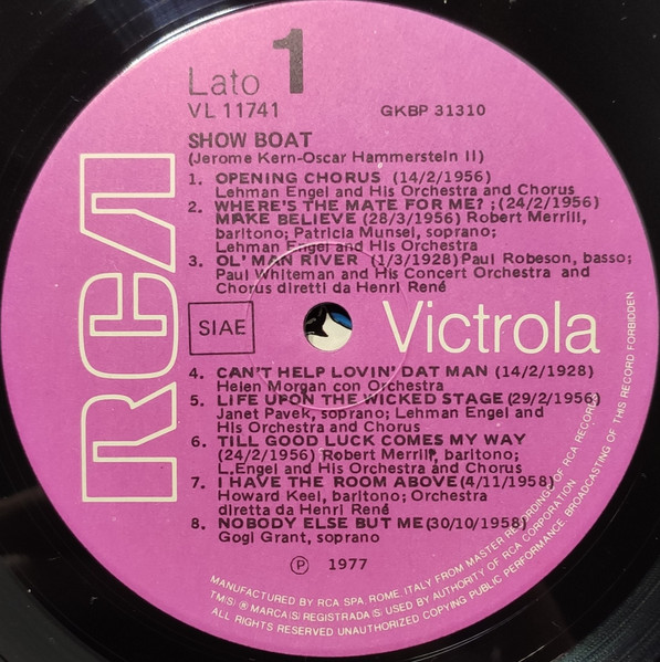 Jerome Kern , Oscar Hammerstein II - A Collector's Show Boat | RCA Victrola (VL 11741) - 3