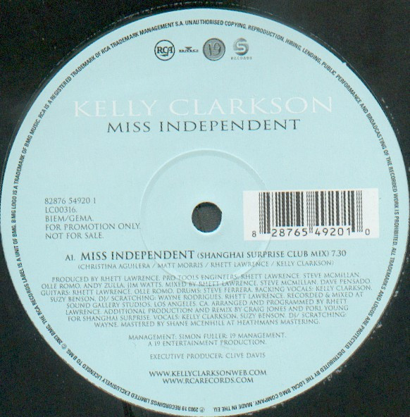 Kelly Clarkson - Miss Independent | RCA (82876 54920 1)