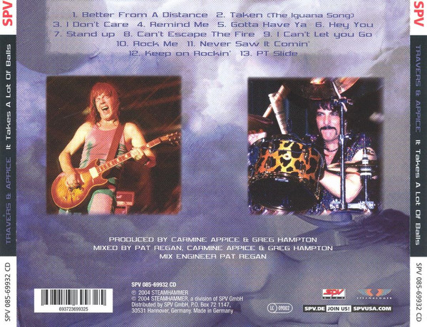 Pat Travers & Carmine Appice - It Takes A Lot Of Balls | Steamhammer (SPV 085-69932 CD) - 2