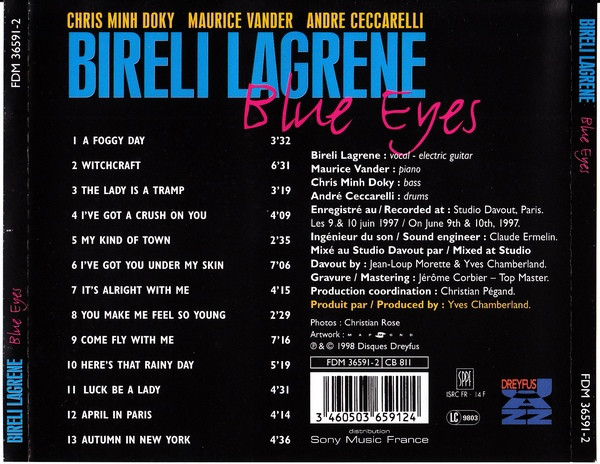 Biréli Lagrène , Chris Minh Doky , Maurice Vander , André Ceccarelli - Blue Eyes | Dreyfus Jazz (FDM 36591-2) - 3