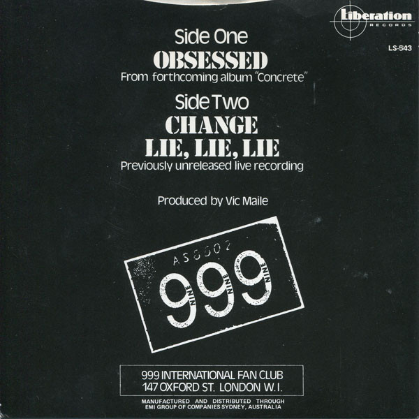 999 - Obsessed | Liberation Records (LS-543) - 2