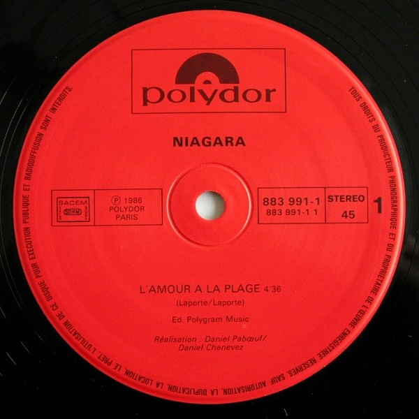 Niagara - L'amour À La Plage | Polydor (883 991-1) - 3