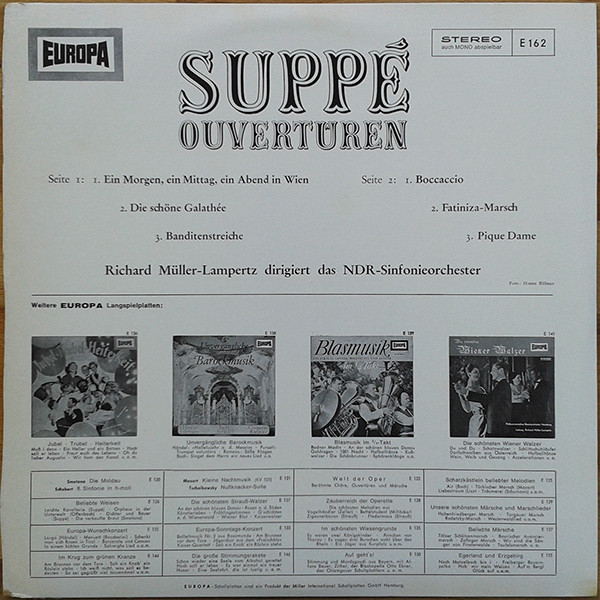 Franz von Suppé – Richard Müller-Lampertz dirigiert das NDR Sinfonieorchester - Ouvertüren | Europa (E 162) - 2 Franz von Suppé – Richard Müller-Lampertz dirigiert das NDR Sinfonieorchester - Ouvertüren | Europa (E 162) - 2