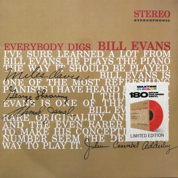 Bill Evans - Everybody Digs Bill Evans - 180g - Orange | WaxTime In Color (950656)