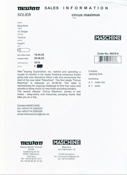 Solieb - Circus Maximus | Maschine (mas01) - main