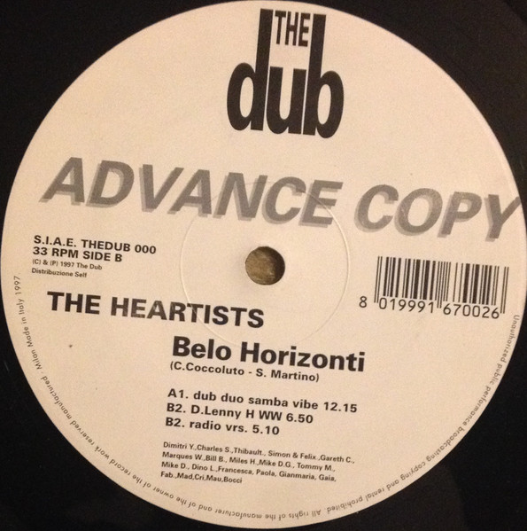 The Heartists - Belo Horizonti | The Dub (THEDUB 000)