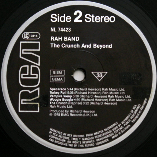 RAH Band - The Crunch & Beyond | RCA (NL 74423) - 4