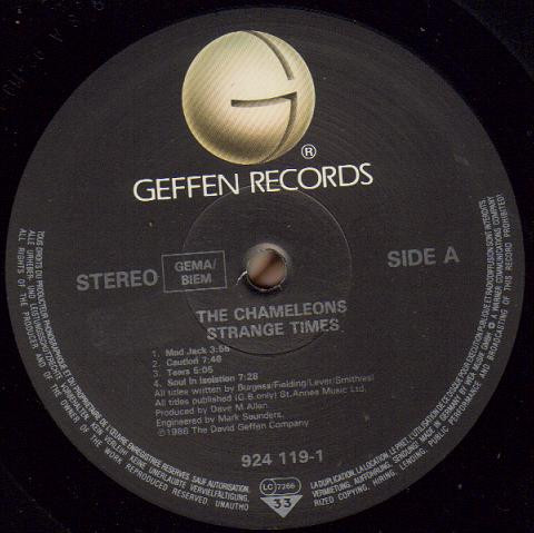 The Chameleons - Strange Times | Geffen Records (924 119-1) - 3