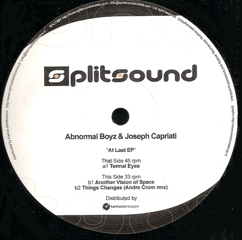 Abnormal Boyz & Joseph Capriati - At Last EP | Splitsound Records (SPLIT001)