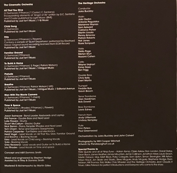 The Cinematic Orchestra - Live At The Royal Albert Hall | Ninja Tune (ZEN CD141) - 4