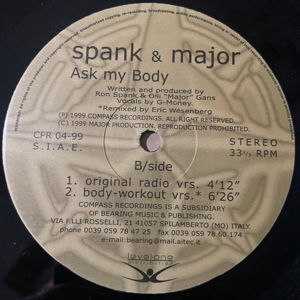 Spank & Major - Ask My Body | Compass Recordings (CPR 04-99) - main Spank & Major - Ask My Body | Compass Recordings (CPR 04-99) - main