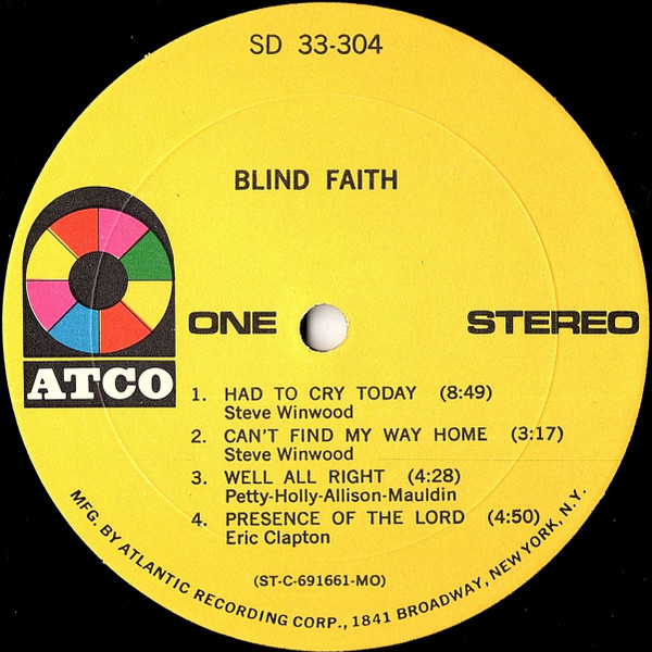 Blind Faith - Blind Faith | ATCO Records (SD 33-304B) - 3 Blind Faith - Blind Faith | ATCO Records (SD 33-304B) - 3