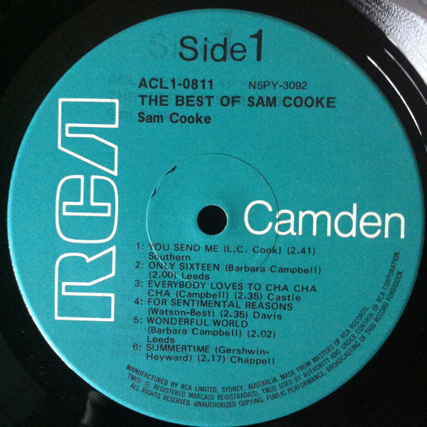Sam Cooke - The Best Of Sam Cooke | RCA Camden (ACL1-0811) - 3