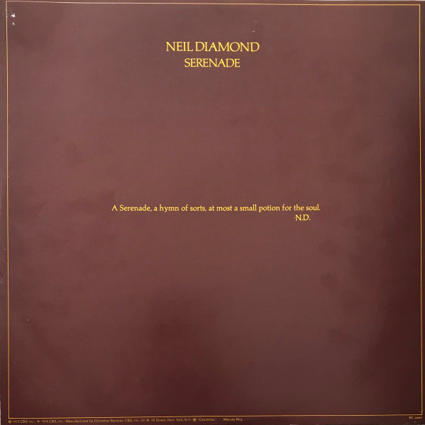 Neil Diamond - Serenade | Columbia (PC 32919) - 3 Neil Diamond - Serenade | Columbia (PC 32919) - 3