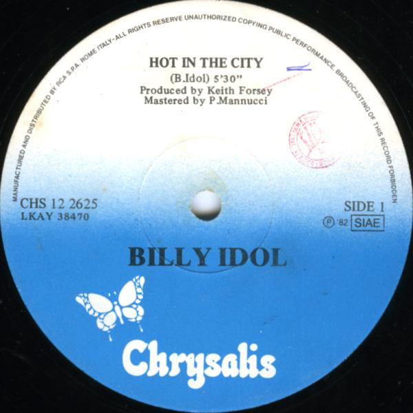 Billy Idol - Hot In The City | Chrysalis (CHS 12 2625) - main