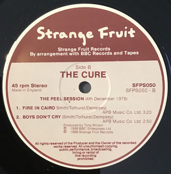 The Cure - The Peel Sessions | Strange Fruit (SFPS 050) - 4 The Cure - The Peel Sessions | Strange Fruit (SFPS 050) - 4