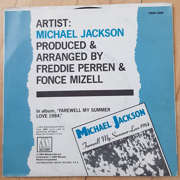 Michael Jackson - Farewell My Summer Love | Motown (TMNP 5009) - 2