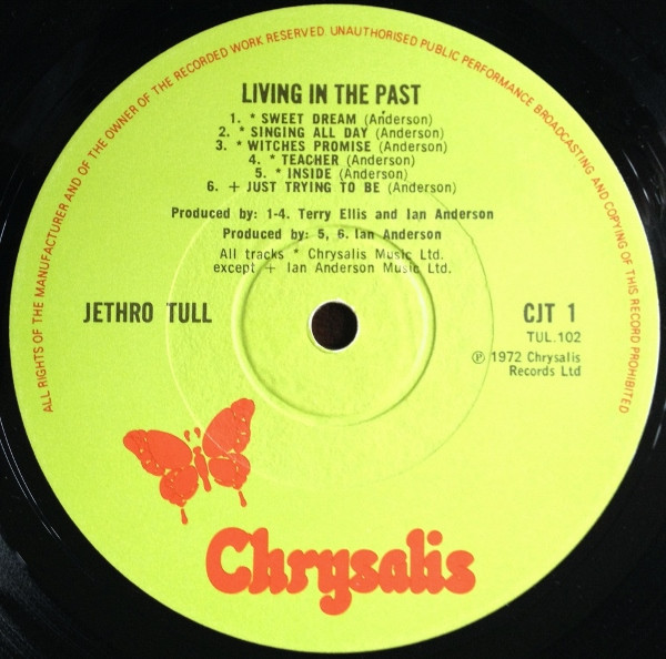 Jethro Tull - Living In The Past | Chrysalis (CJT1) - 4 Jethro Tull - Living In The Past | Chrysalis (CJT1) - 4