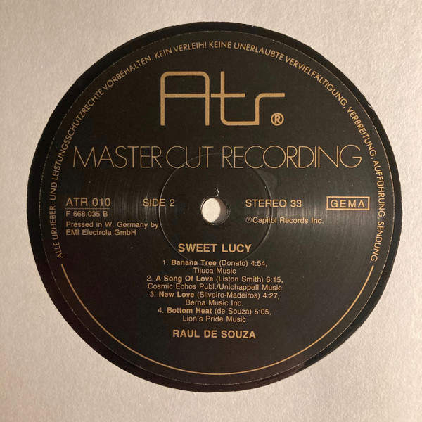 Raul De Souza - Sweet Lucy | ATR Audio Trade (ATR 010) - 3 Raul De Souza - Sweet Lucy | ATR Audio Trade (ATR 010) - 3