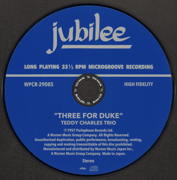 Teddy Charles Trio - 3 For Duke | Jubilee (JGM 1047) - 3 Teddy Charles Trio - 3 For Duke | Jubilee (JGM 1047) - 3