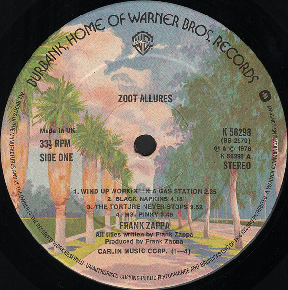 Frank Zappa - Zoot Allures | Warner Bros. Records (K 56298) - 3