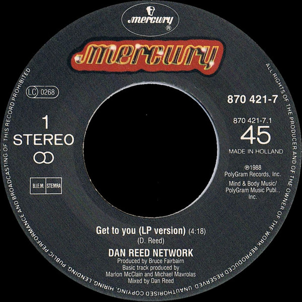 Dan Reed Network - Get To You | Mercury (870 421-7) - main