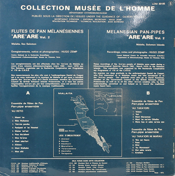 'Are'are - Flutes De Pan Mélanésiennes - Malaita - Solomon Islands - Vol. 2 | Disques Vogue (LDM 30105) - 3 'Are'are - Flutes De Pan Mélanésiennes - Malaita - Solomon Islands - Vol. 2 | Disques Vogue (LDM 30105) - 3