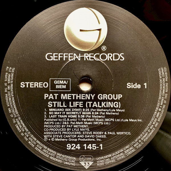 Pat Metheny Group - Still Life (Talking) | Geffen Records (924 145-1) - main