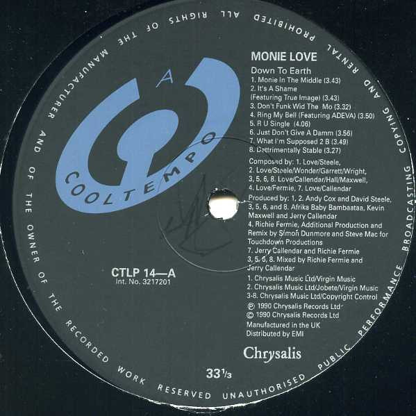 Monie Love - Down To Earth | Cooltempo (CTLP 14) - 2