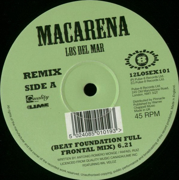 Los Del Mar - Macarena | Pulse-8 Records (12 LOSE X 101) - main