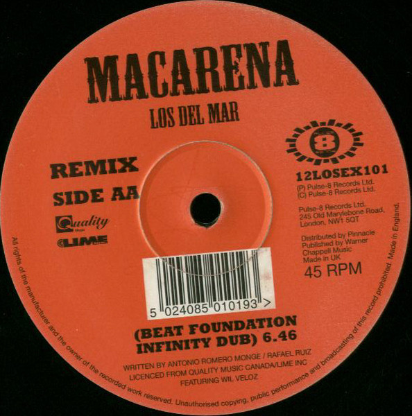 Los Del Mar - Macarena | Pulse-8 Records (12 LOSE X 101) - 2