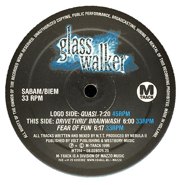 Glass Walker - Quasi / Drivethru' Brainwash / Fear Of Fun | M-Track (MT014) - main Glass Walker - Quasi / Drivethru' Brainwash / Fear Of Fun | M-Track (MT014) - main