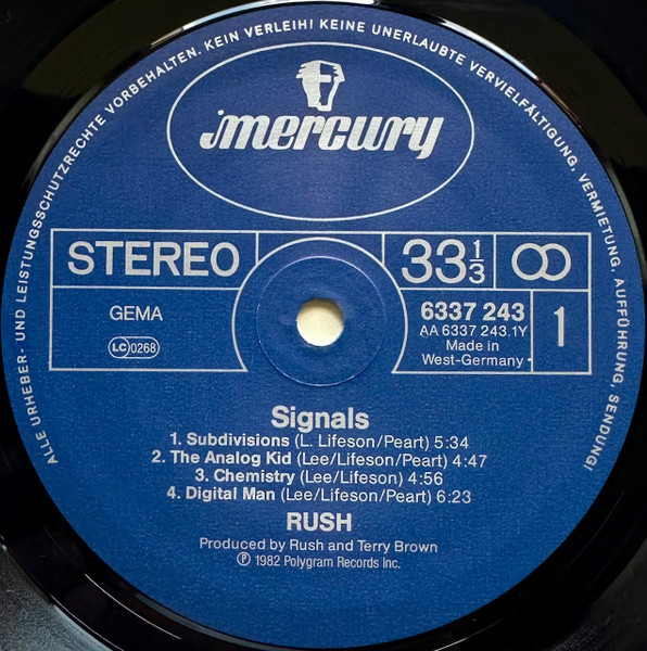 Rush - Signals | Mercury (6337 243) - 3