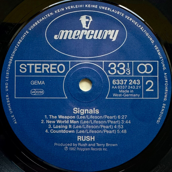 Rush - Signals | Mercury (6337 243) - 4