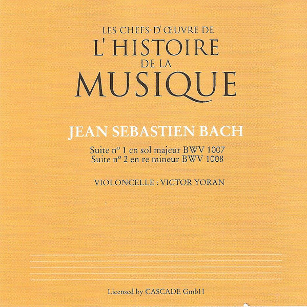 Johann Sebastian Bach - Victor Yoran - Suite N°1 En Sol Majeur BWV 1007 - Suite N°2 En Ré Mineur BWV 1008 | e.f.s.a. (004) - 2