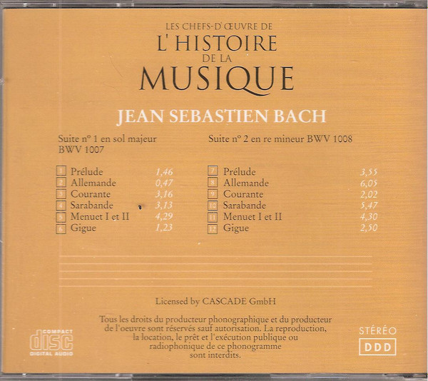 Johann Sebastian Bach - Victor Yoran - Suite N°1 En Sol Majeur BWV 1007 - Suite N°2 En Ré Mineur BWV 1008 | e.f.s.a. (004) - 3