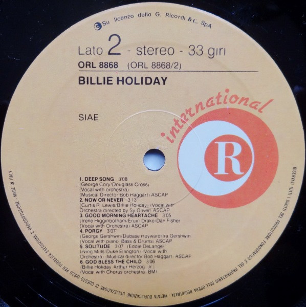 Billie Holiday - Billie Holiday | Ricordi International (ORL 8868) - 4