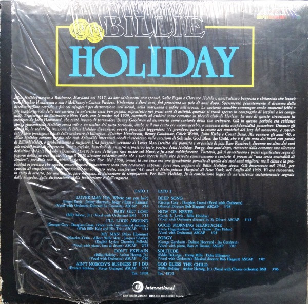 Billie Holiday - Billie Holiday | Ricordi International (ORL 8868) - 2