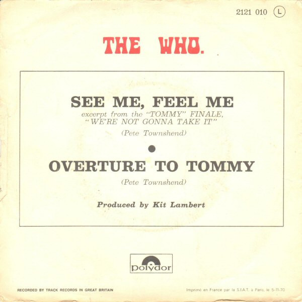 The Who - See Me, Feel Me / Overture To Tommy | Polydor (2121 010) - 2