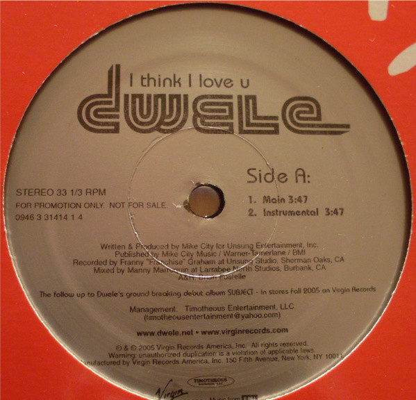 Dwele - I Think I Love U | Virgin (VUSTDJ 312) - 3