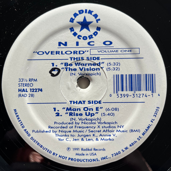 Nico - Overlord Volume One | Radikal Records (RAD 28)