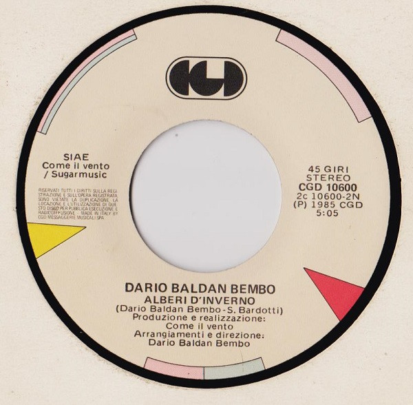 Dario Baldan Bembo - Da Quando Non Ci Sei (Una Volta Ancora) | CGD (CGD 10600) - 4