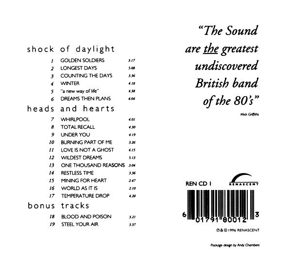 The Sound - Shock Of Daylight & Heads And Hearts | Renascent (REN CD 1) - 3 The Sound - Shock Of Daylight & Heads And Hearts | Renascent (REN CD 1) - 3
