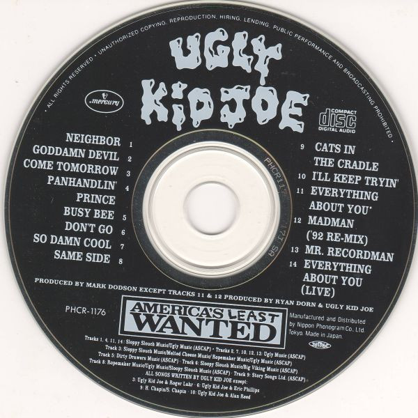 Ugly Kid Joe - America's Least Wanted | Mercury (PHCR-1176) - 4 Ugly Kid Joe - America's Least Wanted | Mercury (PHCR-1176) - 4