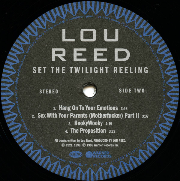 Lou Reed - Set The Twilight Reeling LP | Rhino Records (R1 46159) - 3