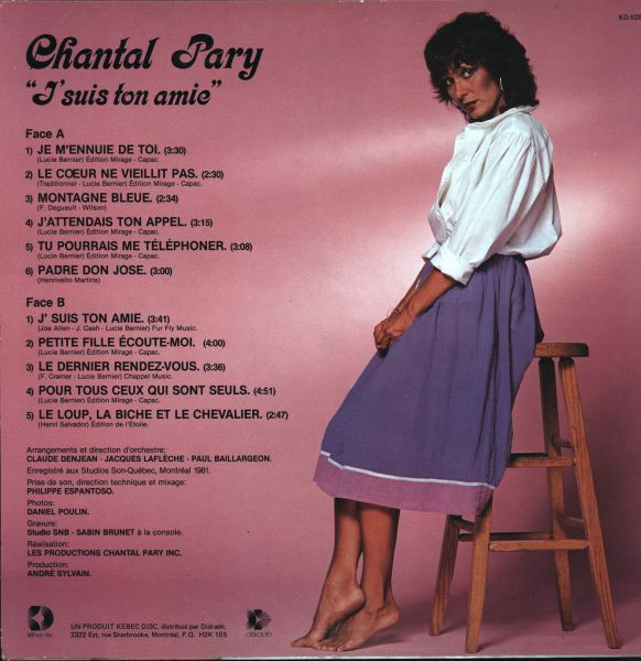 Chantal Pary - J'Suis Ton Amie | Kébec-Disc (KD-528) - 2 Chantal Pary - J'Suis Ton Amie | Kébec-Disc (KD-528) - 2