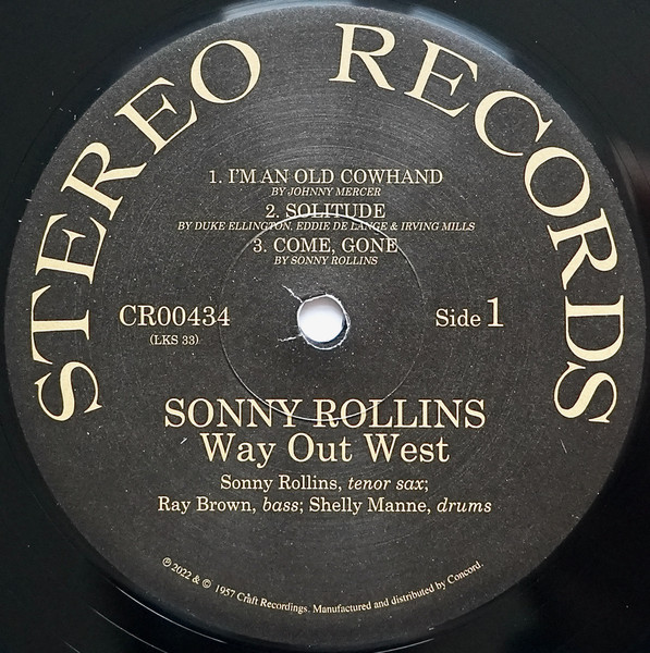 Sonny Rollins - Way Out West | Craft Recordings (CR00434) - 3
