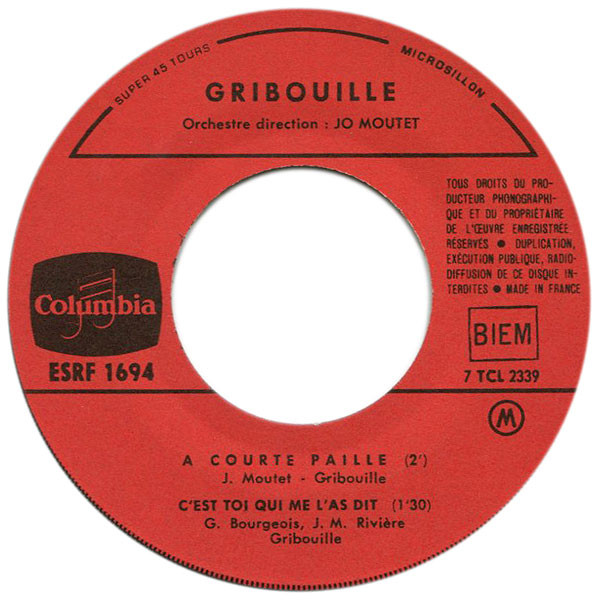 Gribouille - Viens Danser, Marie | Columbia (ESRF 1694) - 4