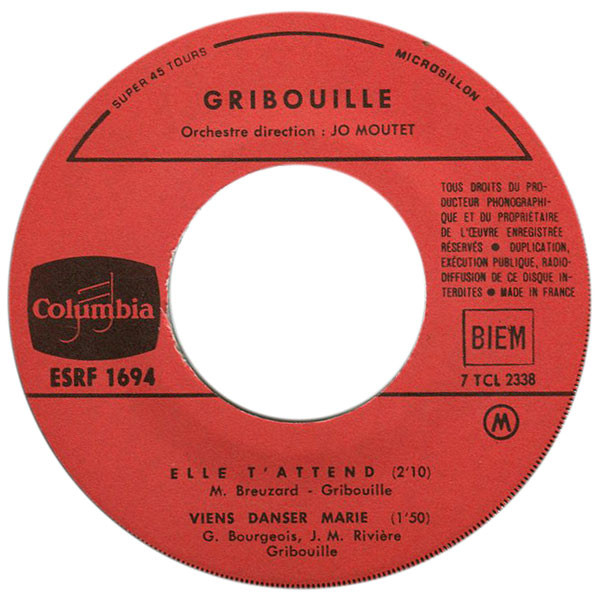 Gribouille - Viens Danser, Marie | Columbia (ESRF 1694) - 3